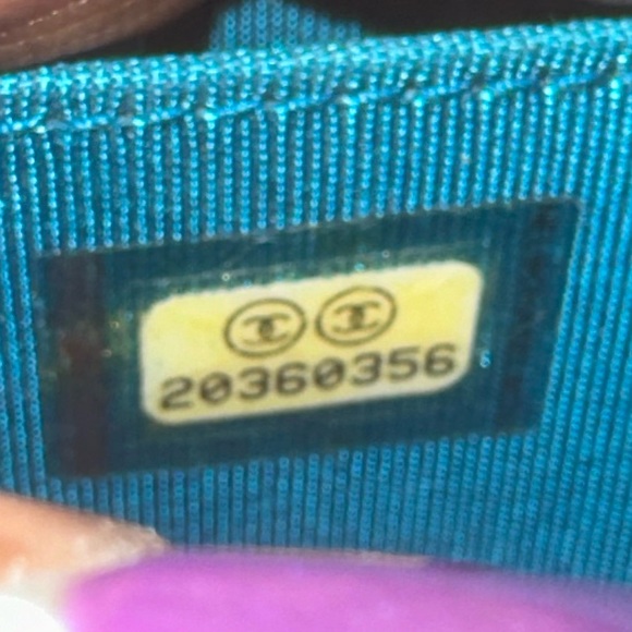 Chanel Quilted Patent Leather Zip Around Wallet Turquoise - Picture 6 of 14